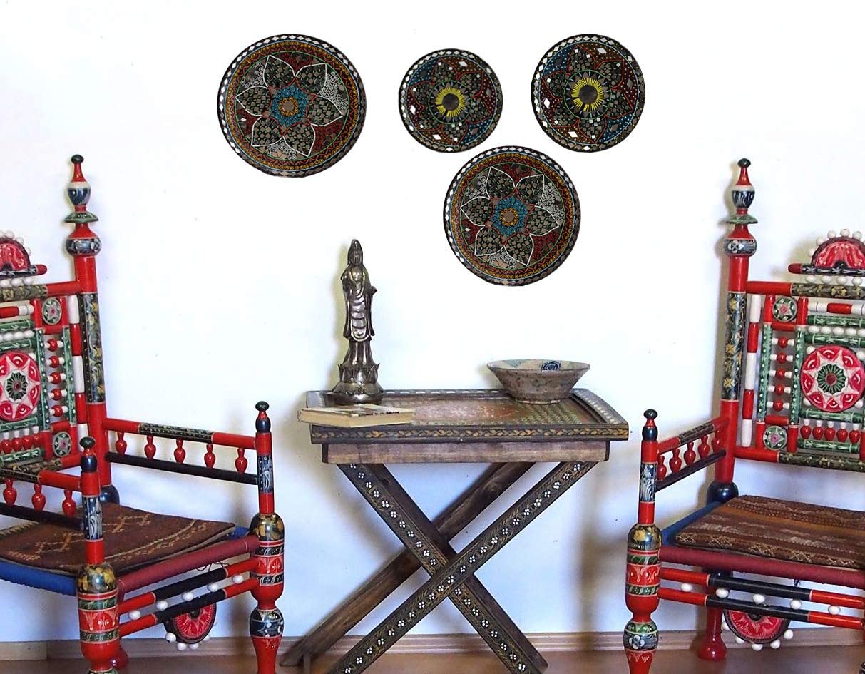 Shisha Moti Craft Decorative Plates [9 inches]